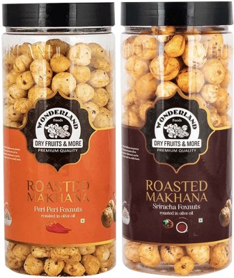 WONDERLAND Roasted Makhana Sriracha & Peri Peri Foxnuts Assorted Nuts(2 x 100 g)