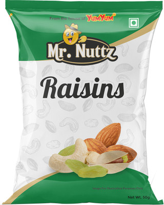 Mr.Nuttz Premium Green Raisins (Kishmish) 50g Seedless Dry Fruits - Raisins(50 g)