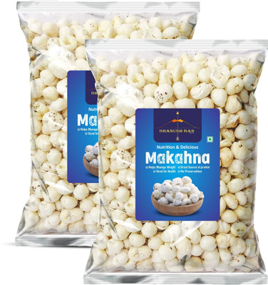 Dhanush Ban Premium Phool Makhana 500g, Regular Lotus Seed Pop/Gorgon Nut Puffed Kernels - Fox Nut(2 x 250 g)