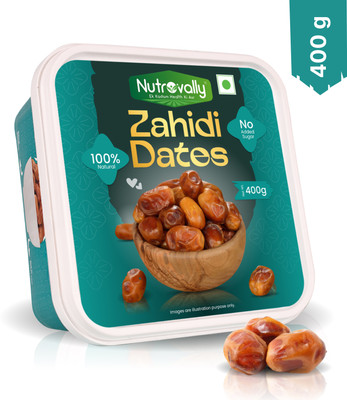 NutroVally Premium Zahidi Dates | High-Fiber Superfood for Bone Health & Wellness Dates(1 x 400 g)