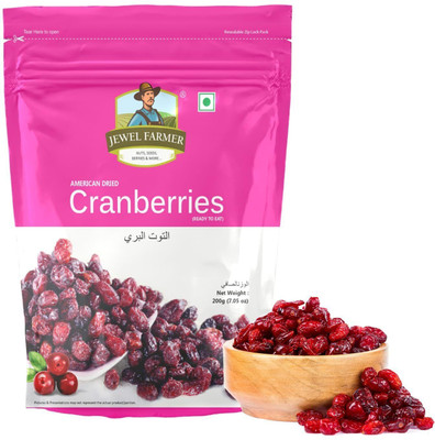 Jewel Farmer American Dried Cranberries Vitamin & Dietary Fiber Rich Pack Cranberries(1 x 200 g)