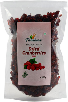 Farmbean Premium Dried Cranberries|Sliced Cranberries|Real dried fruit Cranberries(1 x 200 g)