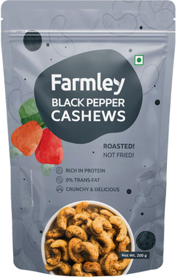 Farmley Roasted & Flavored - Black Pepper Jar, Crunchy & Healthy(200 g)