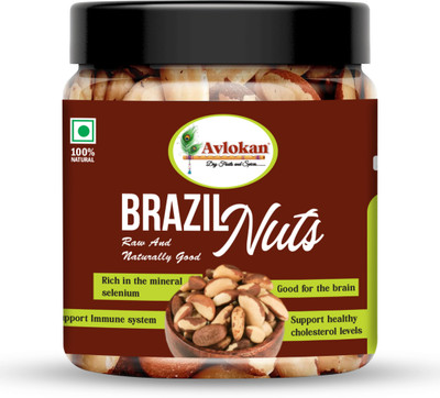 Avlokan Premium Whole Brazil Nuts Fresh Crunchy Jumbo Size Rich in Selenium & Protein Brazil Nuts(1 x 400 g)