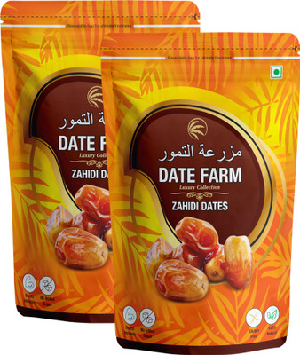 DATE FARM Zahidi Luxury & 100% Natural Khajur, Boosts Immunity, Arabian Wet Dates(2 x 500 g)