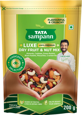 Tata Sampann Luxe Dry Fruit & Nut Mix, Source of Protein & Magnesium Almonds, Raisins, Cashews, Cranberries, Pistachios, Kernels(1 x 200 g)