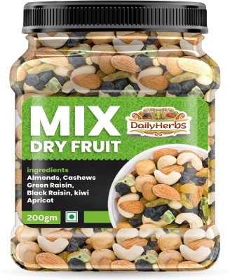 DAILYHERBS Mixed Dry fruits Almonds, Cashews, Raisins, Apricots, Kiwi(200 g)