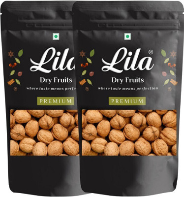 lila dry fruits Shelled Walnuts| Sabut Akhrot | Whole Walnuts in Shell |250gm*2 Walnuts Walnuts(2 x 250 g)