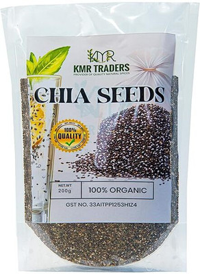 KMR TRADERS Organic Chia Seeds | Rich in Omega-3, Protein, Fiber & Antioxidants (200g) Assorted Seeds & Nuts(1 x 200 g)