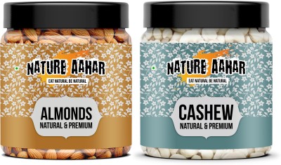 Nature Aahar Dry Fruits Combo Pack Almond and Cashew | Tasty, Fresh & Healthy Snacks | Almonds, Cashews(2 x 0.5 g)