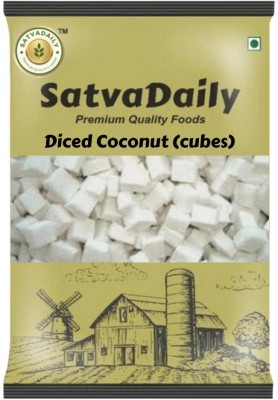 SatvaDaily Daily Diced cut dry coconut 500g cobri copra small cubes sankranthi pongal lohri Coconut(500 g)