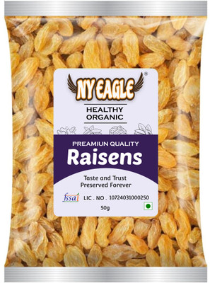 NY Eagle 100% AFGHANI GOLDEN RAISINS(Kishmish) 50g | Dried | Nutritious & Delicious Raisins(1 x 50 g)