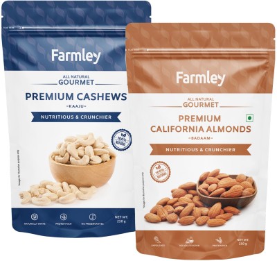 Farmley Dry Fruits Combo (Premium California Almonds 250g, W320 Cashews 250g ) Assorted Nuts(2 x 250 g)