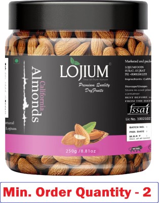 LOJIUM Premium Quality Dry California Almonds (JUMBO) | rich in protein (250g) Almonds(250 g)