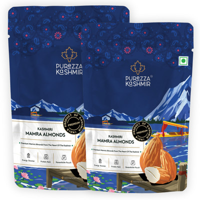 Purezza Kashmir Nuts, Premium,Rich In Oil Richest Natural Source of Vitamins (Pack Of 2) Almonds(2 x 200 g)