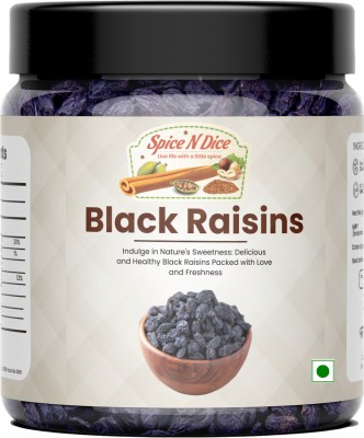 spice n dice Premium Seedless Black Raisins | Kali Kismish | Munakka Dry Fruits Raisins(250 g)