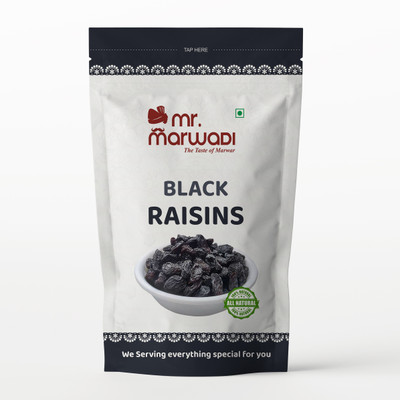 INDIAN MANWAR Black Raisins |Seedless Dry Grapes | Kali Kishmish (100g) Raisins(1 x 100 g)