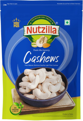 KB's NUTZILLA NUTZILLA Cashew W320 Plain - 250gm | Buttery Whole Kaju Cashews(250 g)