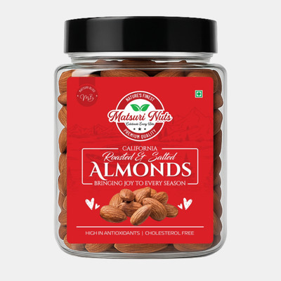 MATSURI BLISS Roasted Almonds 200g | Roasted and Salted Badam | Dry Fruits and Nuts| Grocery Almonds(1 x 200 g)