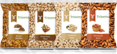 Trinetra Badam 100g, Kaju 100g, Pista 100g, Kishmish 100g Combo Pack 400g(4 x 100 g)
