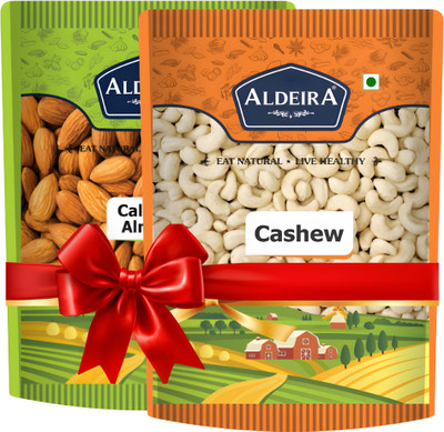 Aldeira Premium California Almonds (400g) Cashew Nut (400g) Dryfruits Combo Pack of 2 Almonds, Cashews(2 x 400 g)