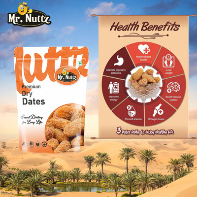 Mr.Nuttz Yellow Dry Dates | Peela Sukha Khajoor | Dry Chuhara | Pili Kharak (1KG) Dry Dates(2 x 0.5 kg)