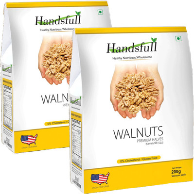 Handsfull California Premium Halves Walnuts Kernels 400g(200g x 2) Dry Fruits | Walnuts(2 x 200 g)