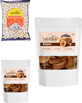 LALLANTOP Makhana gold 100g | Anjeer 500g, 250g Healthy Dry Fruits Combo Pack Fox Nut, Figs(3 x 283.33 g)