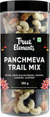 True Elements PanchMeva Trail Mix Dates ,Raisins ,Almonds ,Cashews ,Black Currant Dry Fruits(350 g)