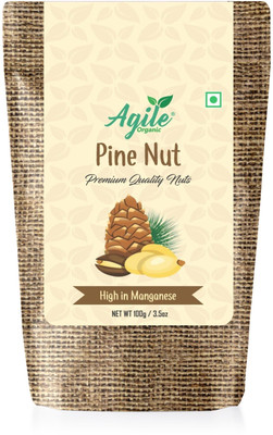 Agile Organic Pine Nuts 50g | Pine Nut without Shell | Chilgoza Giri 50 gram Trial Pack Pine Nuts(1 x 50 g)