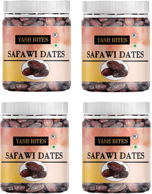 YASHBITE Safawi Dates – 250g | Premium Khajoor from Madinah | Soft, Juicy Dates(4 x 250 g)