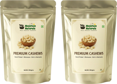 Mountain Naturals Premium Whole Kaju - High Protein Dry Fruit, Fasting Vrat Special Cashews Cashews(2 x 250 g)