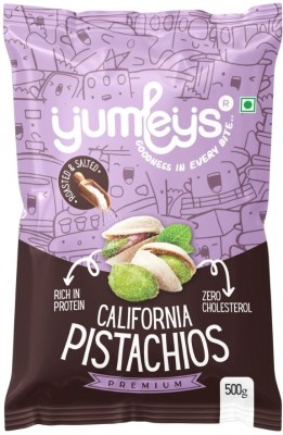 Yumleys Premium California Roasted & Mildly Salted Pista Nuts | Nutritious & Crunchier Pistachios(500 g)