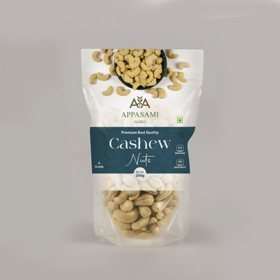 Appasami Agro W320 Cashew nut 200g Cashews(1 x 200 g)