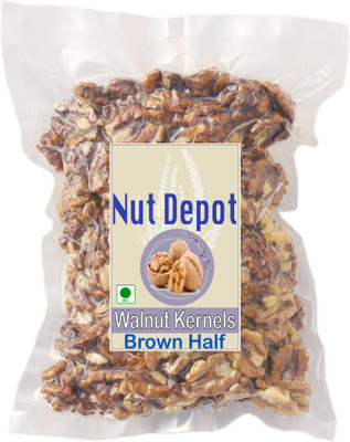Nut Depot Walnut Kernels Brown Half Halves, Akhrot Giri, Walnuts Without Shell Walnuts(1 x 500 g)