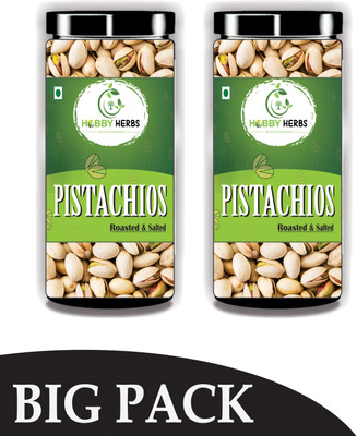Hobby Herbs Premium Roasted and Salted Pistachios 1 Kg | Jumbo Size Pistachios | Pistachios(2 x 0.5 kg)