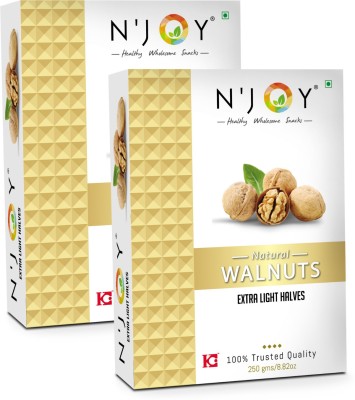 N'Joy Natural Extra Light Halves Walnuts kernels(Without Shell) Walnuts(2 x 250 g)