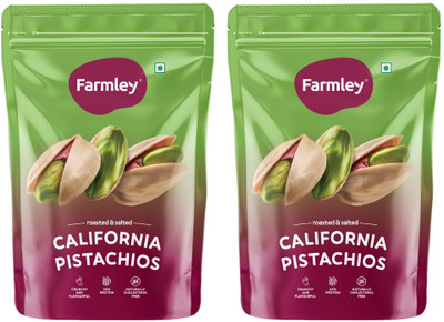 Farmley Premium California Roasted & Salted Pistachios 400g, Pack of 2- Each 200g Pistachios(2 x 200 g)