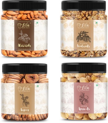 lila dry fruits Fig Almond Pistachios Walnut Pack of 4 100 G Each Figs, Almonds, Walnuts, Apricots(4 x 0.3 kg)