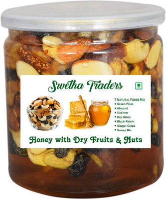 swetha traders HONEY WITH DRY FRUITS AND NUTS ASSORTED / IMMUNITY BOOSTER / PREMIUM QUALITY(1 x 600 g)