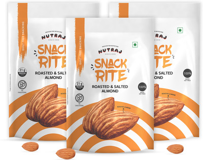 Nutraj Snackrite Almond Roasted & Salted 450g Almonds(3 x 150 g)