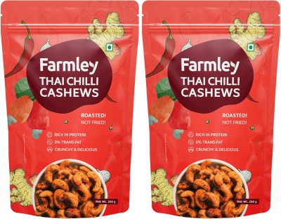 Farmley Roasted & Flavored Cashew - Thai Chilli 400g, Pack of 2, Each-200g Cashews(2 x 200 g)