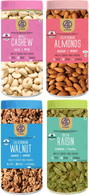 41 foods Premium Dry Fruits Combo Pack of Healthy 4 Kaju Badam Akhrot Raisins 400g Almonds, Cashews, Raisins, Walnuts(4 x 100 g)