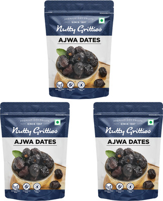 Nutty Gritties Premium Ajwa Dry Dates(3 x 350 g)