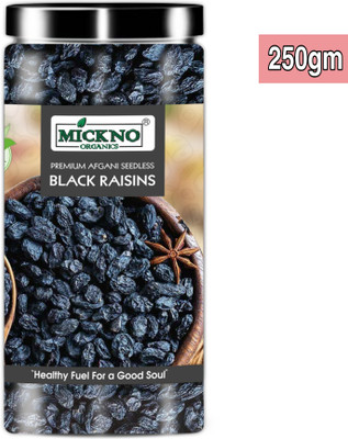 mickno organics 250g Black Raisins seedless Dry Grapes kali kishmish Dry fruits Raisins(1 x 250 g)