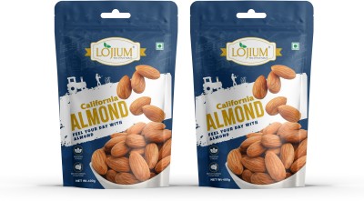 LOJIUM Premium Quality California Dry Almonds (800g)| Rich in fiber Almonds(2 x 400 g)