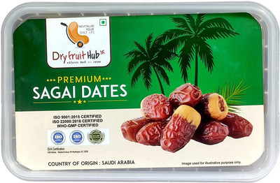 Dry Fruit Hub Jumbo Sagai Dates 250gm ,Sagai Dates Original ,Sugai Khajoor Dried Dates(1 x 250 g)