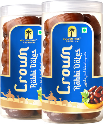 Golden Tree Rabbi Dates, Healthy Soft Khajoor, Khajur Rich in Iron Fibre & Vitamins Dates(2 x 400 g)