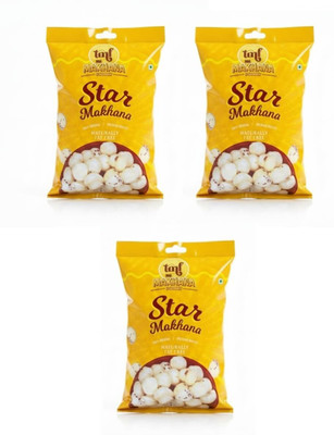 TMF The Makhanaaz Factory Star Makhana Premium Mithila Phool Foxnuts, Lotus Puffs | (250g x 3) 750g Fox Nut(3 x 250 g)