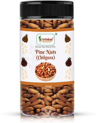 Avlokan Pine Nuts with Shell chilgoza Nuts, Chilgoja Dry Fruits Pine Nuts(1 x 100 g)